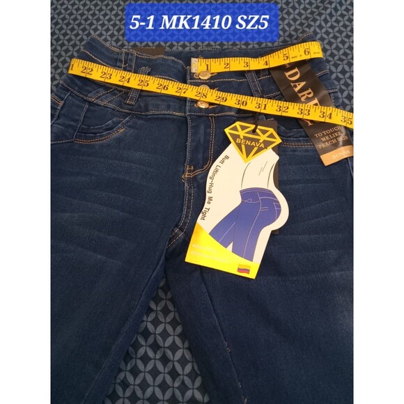 WAIST 27 INCHES SIZE 5 SKINNY JEANS STRETCH DENIM PUSH UP  BLUE 5-1 MK1410  SZ5 - Picture 3 of 11